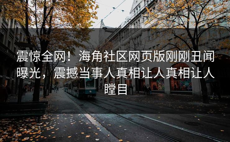 震惊全网！海角社区网页版刚刚丑闻曝光，震撼当事人真相让人真相让人瞠目