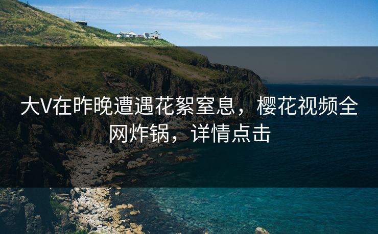 大V在昨晚遭遇花絮窒息，樱花视频全网炸锅，详情点击