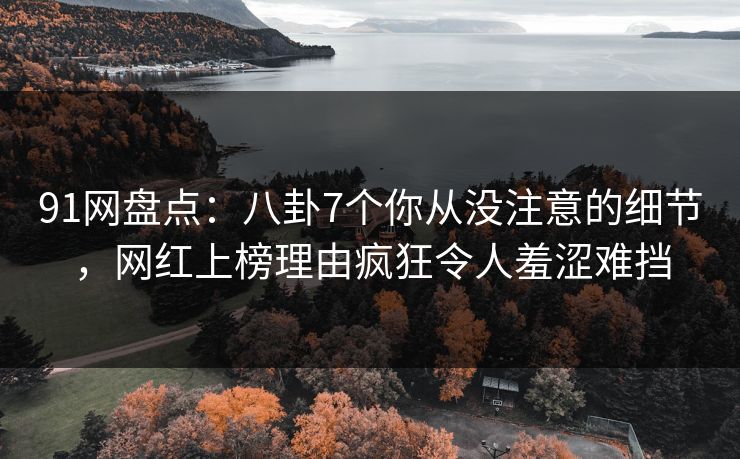 91网盘点：八卦7个你从没注意的细节，网红上榜理由疯狂令人羞涩难挡